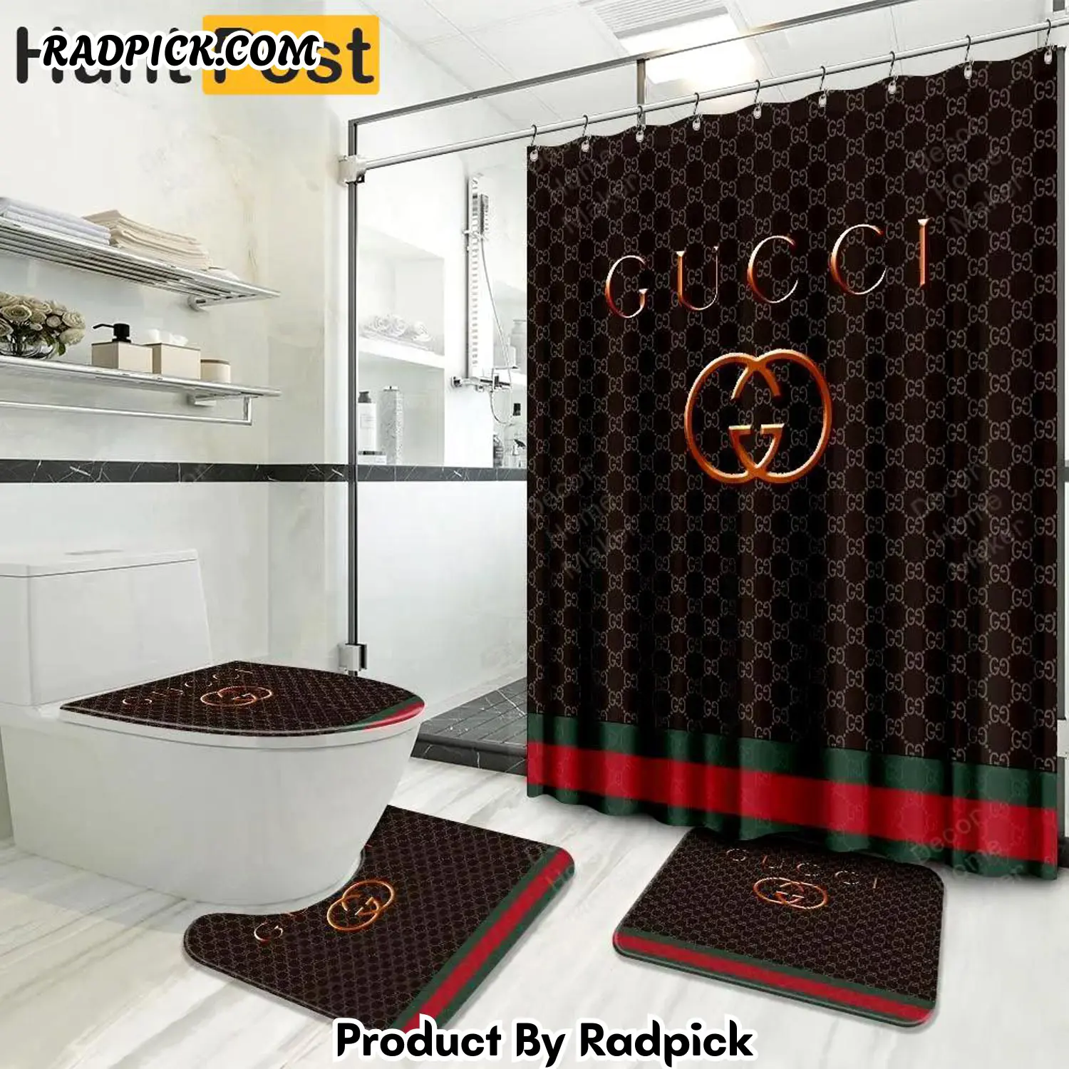 Gucci bathroom set luxury shower curtain waterproof luxury brand with logo gucci 27 170 bathroom set rp387800